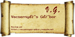 Vecsernyés Gábor névjegykártya